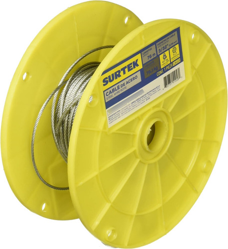 Carrete Cable Acero 7x7 3/32'' X 76m Surtek Ca113