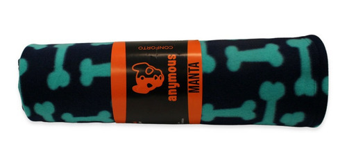 Cobertor Manta Soft Pet Para Cães E Gatos 75x75cm Cor Ossinho Azul