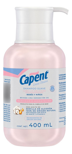 Capent, Shampoo Suave, Para Bebés Y Niños, 400 Ml