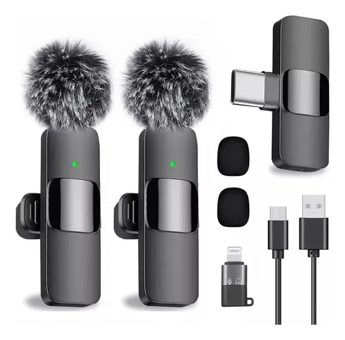 MOYAC 2pcs Micrófono de Solapa Inalámbrico Profesional para iPhon...