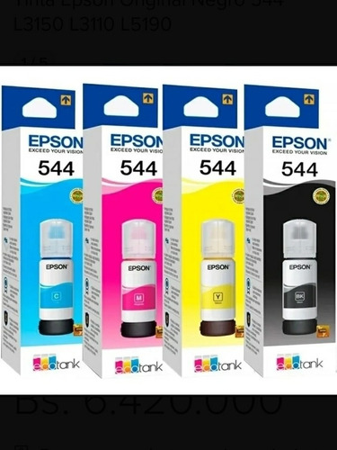 Imagen 3 de 4 de Botella De Tinta Epson Original Modelo T544