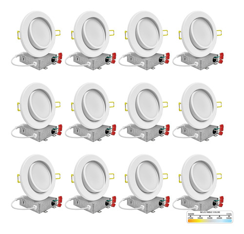 Nuwatt | Paquete De 12 | Luz Empotrable Led Ultrafina De Car