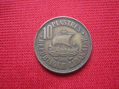 Líbano 10 Piastras 1955