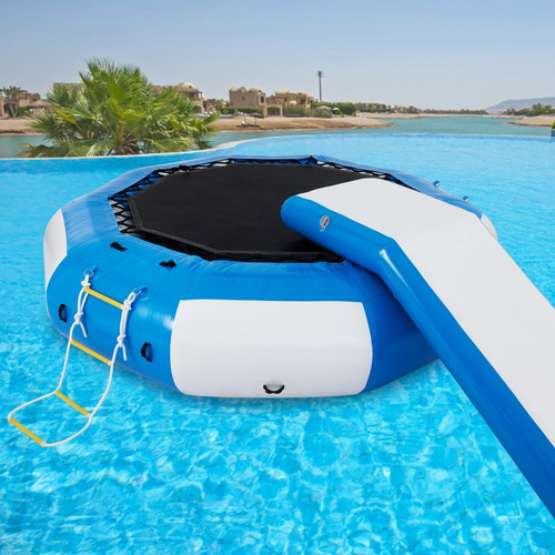 Vevor Trampolín De Agua Inflable Acolchado Pvc 3.1m 400kg Lona de salto Azul