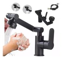 Comprar Grifo Llave Lavamanos Cuellos Giratorios Negro Monomando