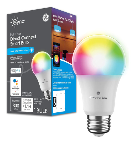 Lighting Cync - Bombilla Intelinte Led A19 A Todo Color Con 