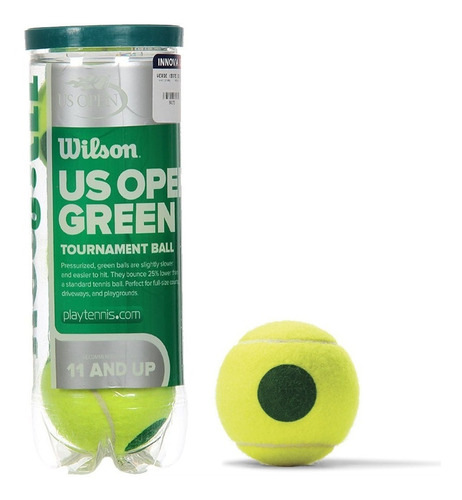 Pelotas Tubo X3 Us Open Principiantes Punto Verde Niño