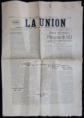 Antiguo Diario La Unión. Año 1936. 32004