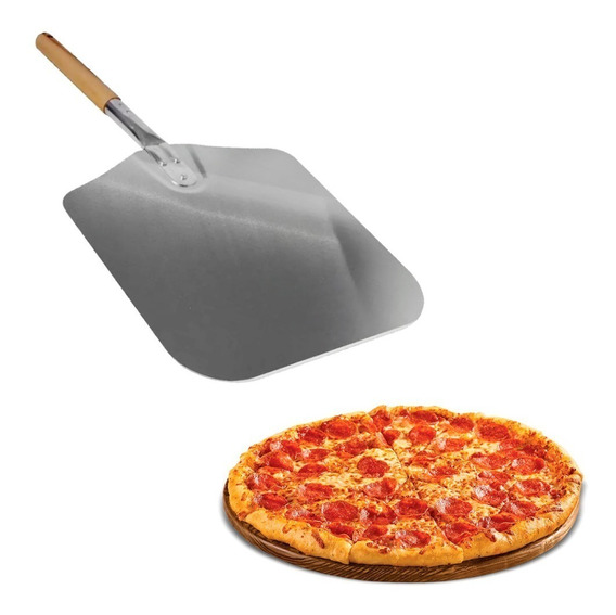 Paddle Round Cake Pala Herramientas para hornear Grip Handle Deal para hornear en Pizza Stone Oven & Grill … Pala Pizza 