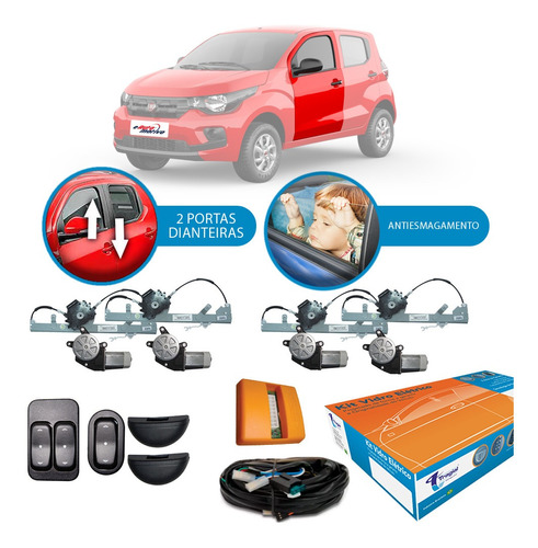 Kit Vidro Elétrico Fiat Mobi 2017 A 2020 Antiesmagamento