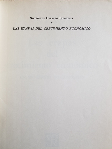 A7 Las Etapas Del Crecimiento Económico W. W. Rostow (Usado)