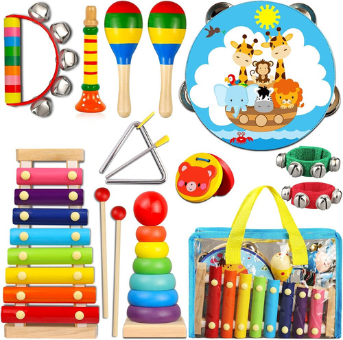 Set De Percusión De Madera Para Niños Pequeños Looikoos De M