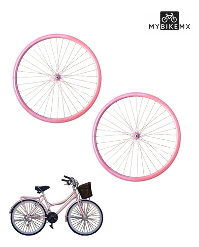 Rines Mybikemx Aerodinámicos Rosa Perlado 36 Agujeros