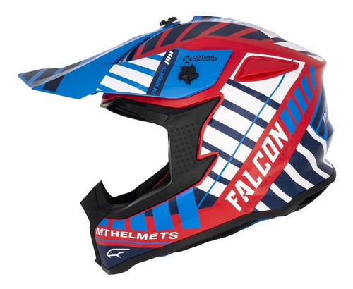 Casco Motocross Mt Falcon Energy B5 Rojo Brillo Enduro Dafy