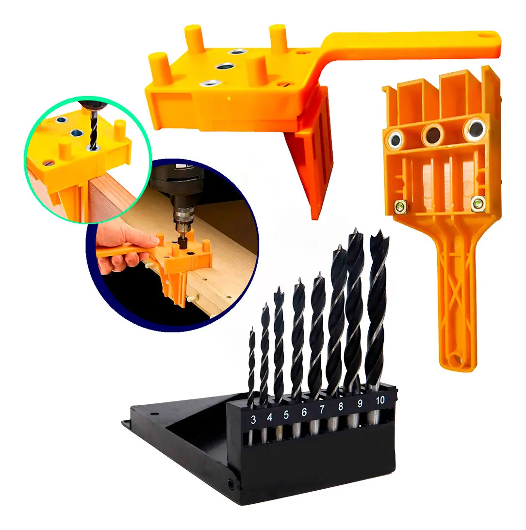 Guia de Cavilhas Loja Stander Kit Brocas Madeira 6mm a 10mm