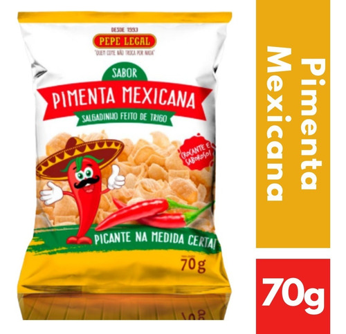 Salgadinho De Cebola, Pimenta, Pizza, Costela Pepe Legal 70g Sabores Pimenta Mexicana