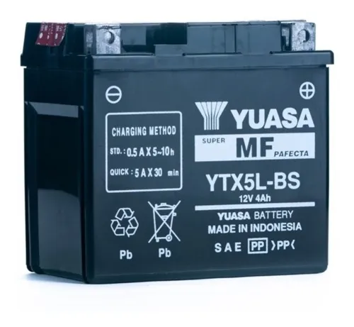 Bater a Para Moto Yamaha Fz 2.0 Yuasa Ytx5l bs Agm