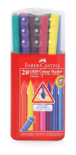 Faber-castell Marcadores Grip - 20 Colores - Mosca