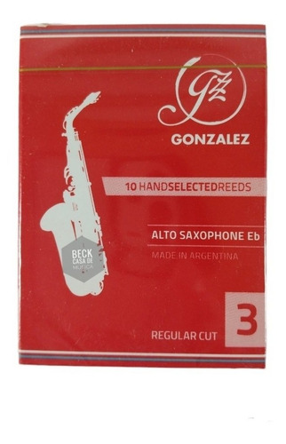 Cañas Saxo Alto Gonzalez Rc Caja X10 Unidades Medidas