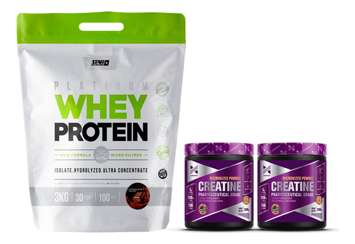 Proteina Whey Protein X 3kg + Creatina X 1 Kg Star Nutrition