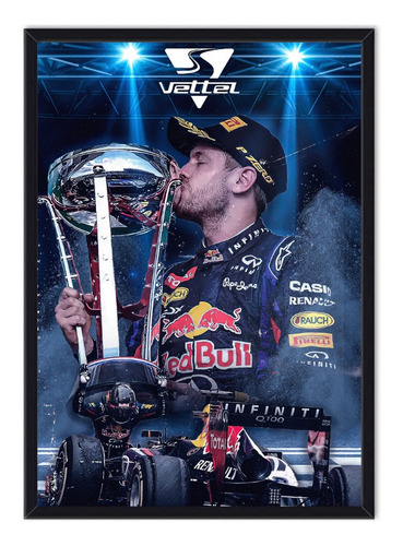 Cuadro Enmarcado Póster Sebastián Vettel Fórmula 1 Red Bull 