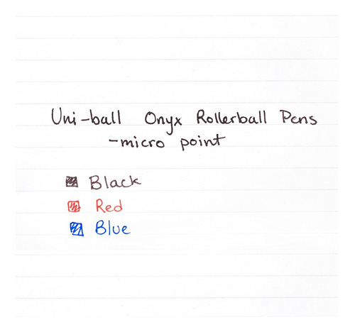 Uni-ball Onyx Rollerball Pen, Micro Point (0.5mm), Blue, 12