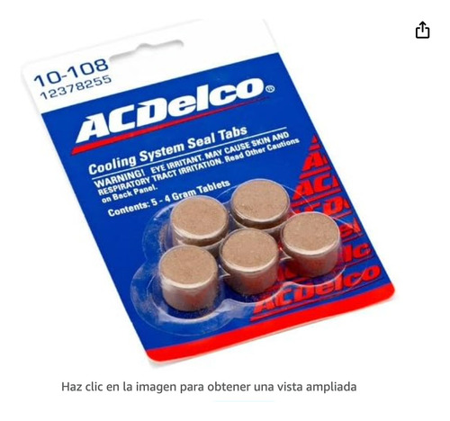 Tapa Fugas Para Radiadores Tabletas Disolventes Ac Delco G M