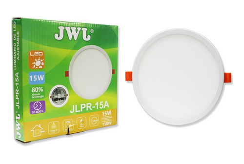 Lámpara Empotrable Ajustable Redonda 15w Luz Blanca 10pz Jwj