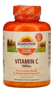 Vitamina C 1000mg (300 Caps) Sundown Naturals Importada Eua