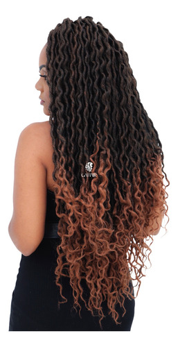 Cabelo Goddess Locs-yan Hair-twist Com Cachos Nas Pontas Cor Preto Com Californiana Acobreado T1b/30