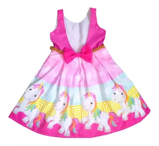 Vestido De Cumpleaños Para Niña Unicornio 2205 - Jp
