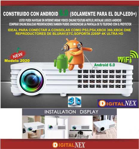 Proyector Led Portatil 6000 Lumens Android +3d +wifi Cuotas