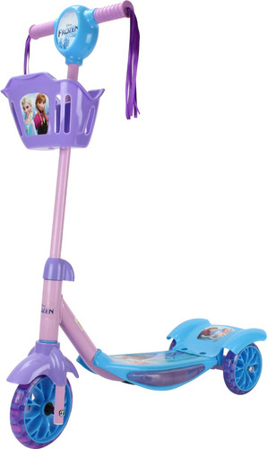 BBR Toys Patinete Infantil 3 Rodas com Cestinha Led e Som Disney Frozen
