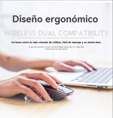 Ratón Inalámbrico Recargable, Ratón Bluetooth Mute Para Vide