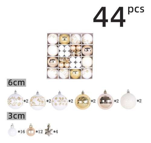 44 Uds Bolas De Navidad Adornos Con Cuerda Bolas Decorativas
