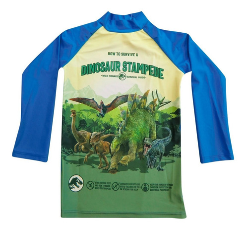 Dinosaurio Remera Para Agua Con Filtro Uv Manga Larga 4 - 10