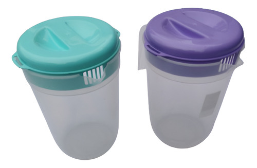 Set 2 Jarra De Plástico 3.7 Litros Resistente Con Tapa