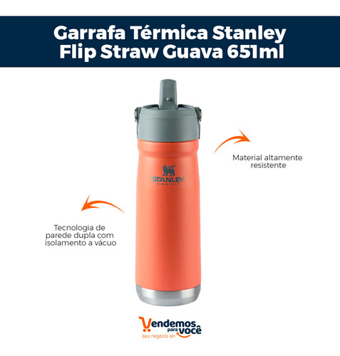 Garrafa Térmica Stanley Flip Straw Guava 651ml