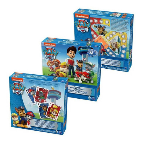 Paw Patrol Patrulla Canina Set De 3 Juegos De Mesa Original