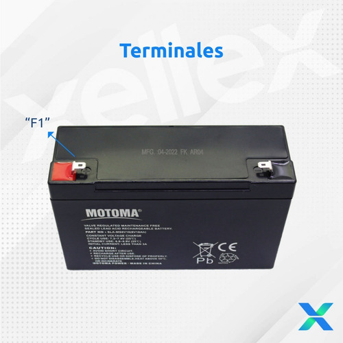 Imagen 3 de 8 de 1 X Bateria Recargable 6v 10ah Motoma Selladas San Martin