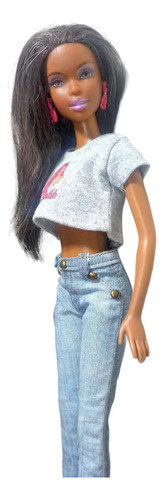 Ropa Para Muñecas Barbie, 2remeras Cortas Con Estampado Dtf