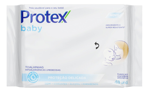 Toalhas umedecidas Protex Baby Proteção Delicada 48 u