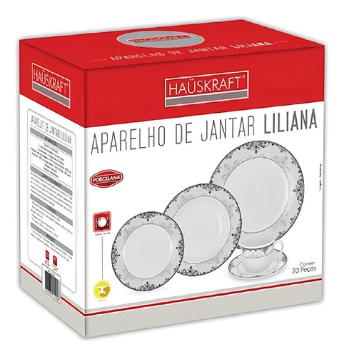 Aparelho De Jantar Porcelana Hauskraft Liliana 20 Peças