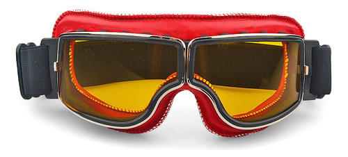 Lilsis Gafas Retro Rojas De La Motocicleta Del Piloto De Las