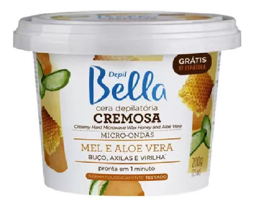 Cera Depil Bella Cremosa Micro-ondas Mel E Aloe Vera 200g