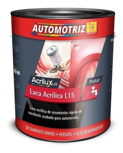 Tinta Acrilux L15 Laca Acrílica Vp Automotriz Blanco 1 Galon