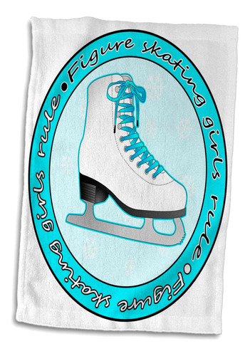 3d Rose Girls Rule Toalla De Skate Azul, 15 X 22