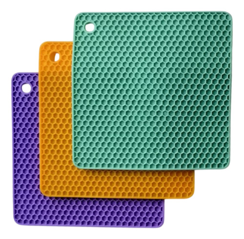 Apoya Pava Posa Fuentes Silicona Cocina Ollas Platos 17cm Color Vede Cuadrada Verde
