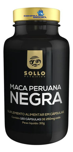 Maca Peruana Negra Sollo Premium 100% Pura 