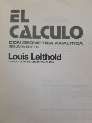 A4 El Cálculo Con Geometría Analítica, Louis Leithold (Usado)